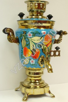 Самовар электрический Тюльпан 1,5 л. с художественной росписью "Фруктовый сад" - Закуток